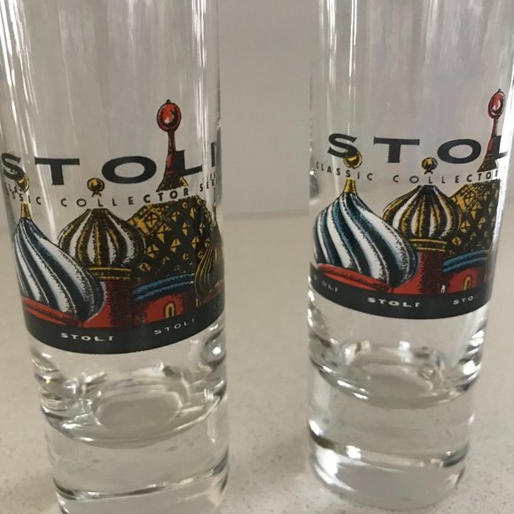 STOLICHNAYA VODKA 2 Classic Collector Series Shot Glasses 2oz. - Picture 2 of 6